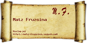 Matz Fruzsina névjegykártya